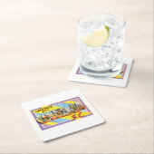 コロンビアサウスカロライナSCのヴィンテージ旅行郵便はがき スクエアペーパーコースター (インサイチュ)