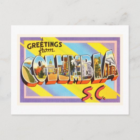 コロンビアサウスカロライナSCヴィンテージ旅行はがき ポストカード (正面)