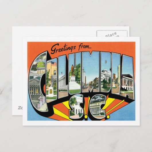 コロンビアサウスカロライナUS Cityからの挨拶 ポストカード (正面/裏面)