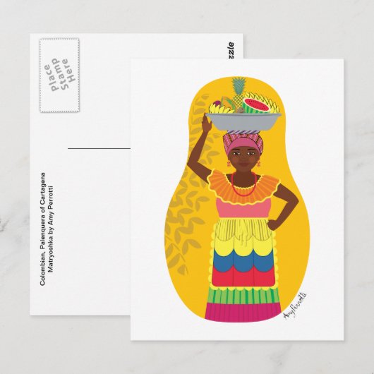 コロンビアパレンゲラカルタヘナマトリヨスカハガキ ポストカード (正面/裏面)