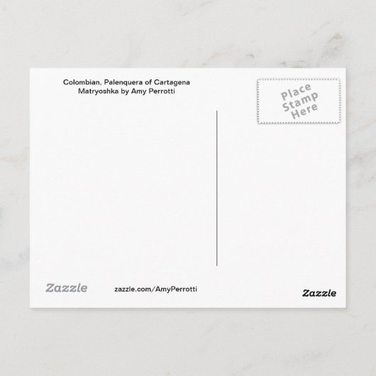 コロンビアパレンゲラカルタヘナマトリヨスカハガキ ポストカード (裏面)