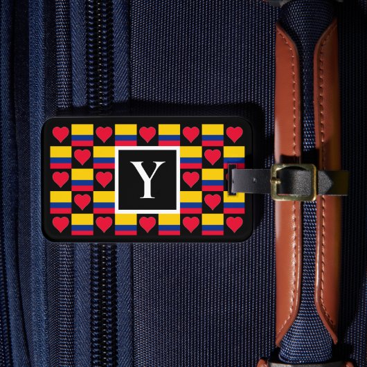 コロンビアパーソナライズされた国旗カスタムの文字 ラゲッジタグ (正面インサイチュ4)