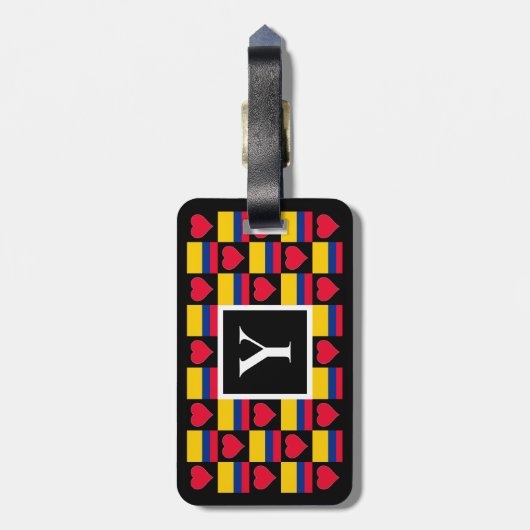 コロンビアパーソナライズされた国旗カスタムの文字 ラゲッジタグ (裏面縦)