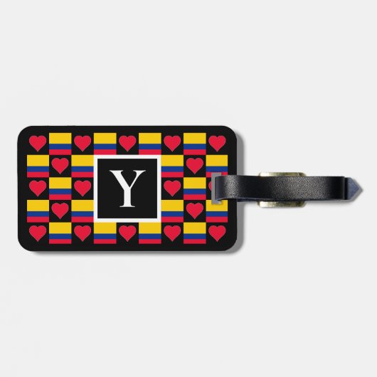 コロンビアパーソナライズされた国旗カスタムの文字 ラゲッジタグ (裏面横)