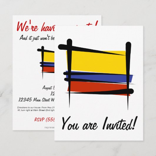 コロンビアブラシ旗 招待状 (正面/裏面)