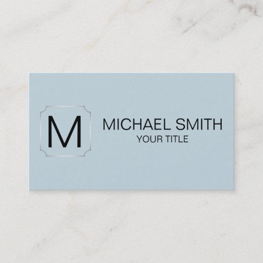 コロンビアブルーの背景 名刺 (正面)