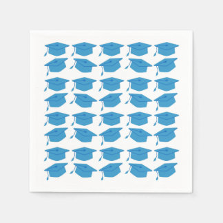 コロンビアブルー卒業紙ナプキンス スタンダードカクテルナプキン