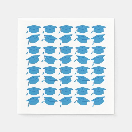コロンビアブルー卒業紙ナプキンス スタンダードカクテルナプキン (正面)