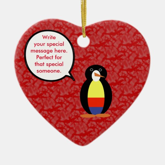 コロンビアホリデイミスターペンギン セラミックオーナメント (正面)