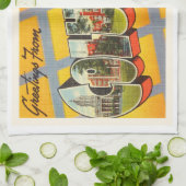 コロンビアミズーリMOの古いヴィンテージ旅行記念品 キッチンタオル (折り畳み)