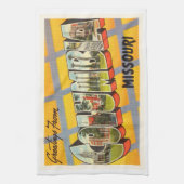 コロンビアミズーリMOの古いヴィンテージ旅行記念品 キッチンタオル (縦)