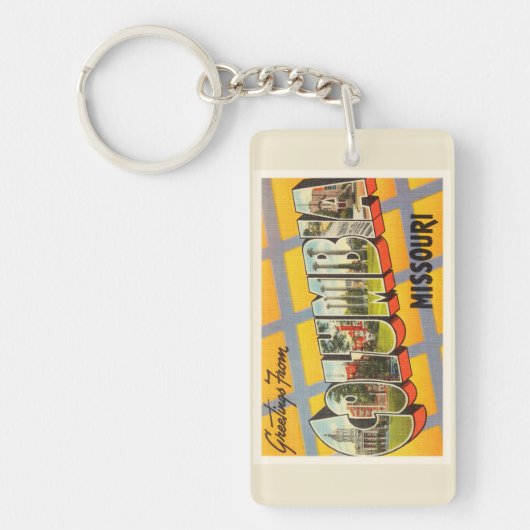 コロンビアミズーリMOの古いヴィンテージ旅行記念品 キーホルダー (正面)