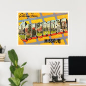 コロンビアミズーリMOオールドヴィンテージトラベル土産 ポスター (ホームオフィス)