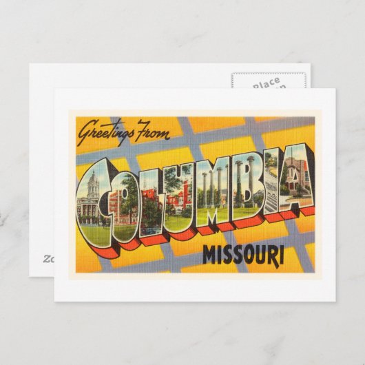 コロンビアミズーリMOオールドヴィンテージトラベル土産 ポストカード (正面/裏面)