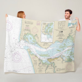 コロンビアリバー航海のチャート18521 フリースブランケット