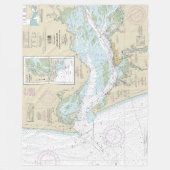 コロンビアリバー航海のチャート18521 フリースブランケット (正面)