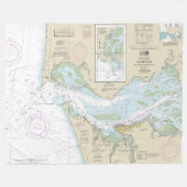 コロンビアリバー航海のチャート18521 フリースブランケット (正面(横))