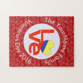 コロンビアレッドLOVEパーソナライズされた国旗 ジグソーパズル (横)