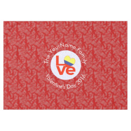 コロンビアレッドLOVEパーソナライズされた国旗 テーブルクロス