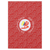 コロンビアレッドLOVEパーソナライズされた国旗 テーブルクロス (正面)