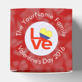 コロンビアレッドLOVEパーソナライズされた国旗 フェイバーボックス (上部)