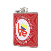 コロンビアレッドLOVEパーソナライズされた国旗 フラスク (左)