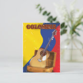 コロンビアヴィンテージバケーションギターポスター ポストカード (スタンド正面)