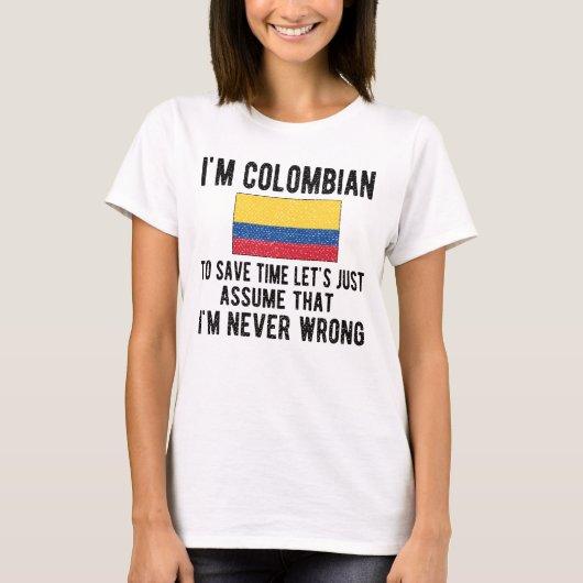 コロンビア伝統コロンビアルーツコロンビア国旗 Tシャツ (正面)