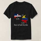 コロンビア半ドミニカ国旗の地図コロンビアRD Tシャツ (デザイン正面)