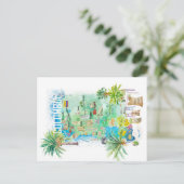 コロンビア図解入りの、写真付きの旅行地図 ポストカード (スタンド正面)