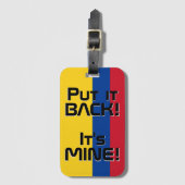 コロンビア国おもしろい旗 ラゲッジタグ (正面縦)