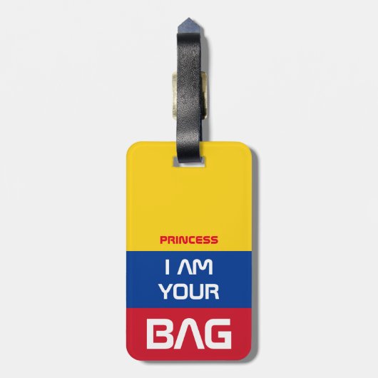 コロンビア国旗とコロンビア旅行/パーソナライズされたバッグ ラゲッジタグ (裏面縦)