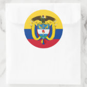 コロンビア国旗とコート・オブ・アームズ、コロンビア国旗 ラウンドシール (バッグ)