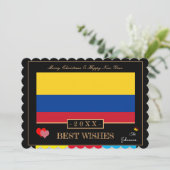 コロンビア国旗とハッピーニューイヤー最高の/ウィズズアート シーズンカード (スタンド正面)