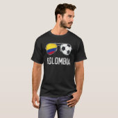 コロンビア国旗とフットボールサングラスコロンビアファン Tシャツ (正面フル)