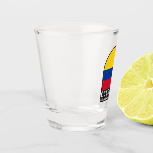 コロンビア国旗のエンブレム動揺してヴィンテージ ショットグラス (左)