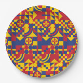 コロンビア国旗のパタカラフルーン ペーパープレート (正面)