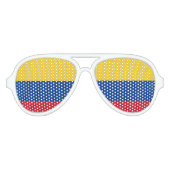 コロンビア国旗のパーティーの色。 アビエーターサングラス (正面)