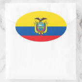 コロンビア国旗のユーロ=スタイルステッカー 楕円形シール (バッグ)