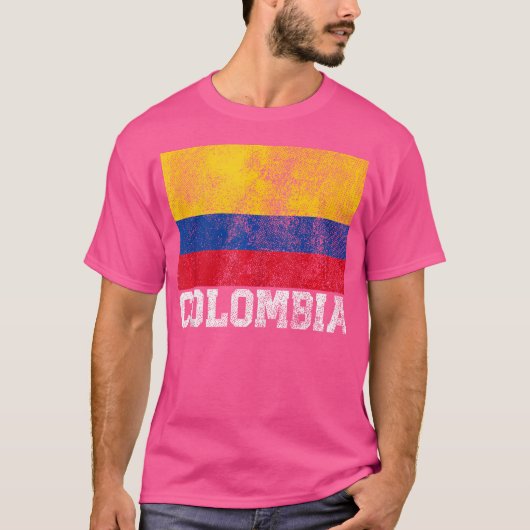 コロンビア国旗の国プライドルーツ数 Tシャツ (正面)