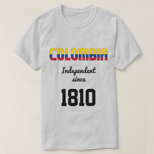 コロンビア国旗の独立性お祝い Tシャツ (デザイン正面)