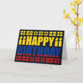 コロンビア国旗の誕生日カード カード (黄色い花)