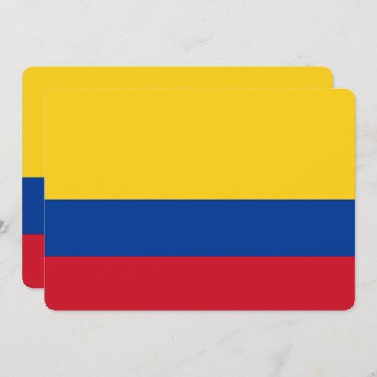 コロンビア国旗を持つ愛国的招待状 招待状 (正面/裏面)