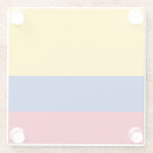 コロンビア国旗を掲げたガラスのコースター ガラスコースター (裏面)