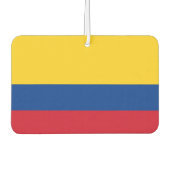 コロンビア国旗を掲げた車の新入生 カーエアーフレッシュナー (正面)