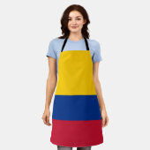 コロンビア国旗 エプロン (着用した状態)