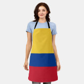 コロンビア国旗 エプロン (着用した状態)
