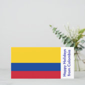 コロンビア国旗、コロンビアからのハッピーホリデー シーズンカード (スタンド正面)