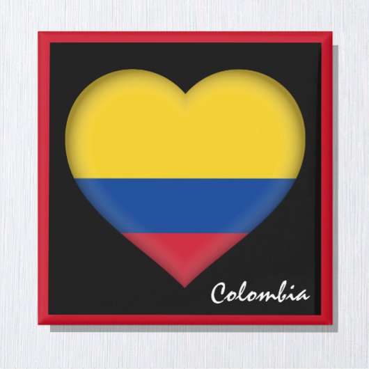 コロンビア国旗&コロンビアハートの休日/スポーツ マグネット