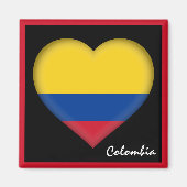 コロンビア国旗&コロンビアハートの休日/スポーツ マグネット (正面)